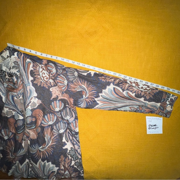 Schrader separate vintage button up blouse paisley floral print - Picture 5 of 7